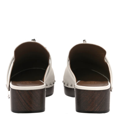 Hermes Calfskin Carlotta Mules 36 White 7 of 11