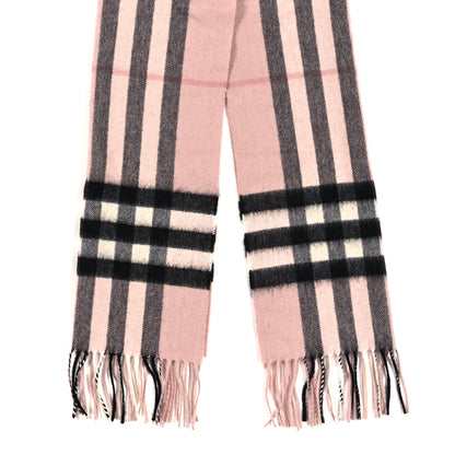 Burberry Cashmere Giant Check Fringe Scarf Ash Rose 2 of 3