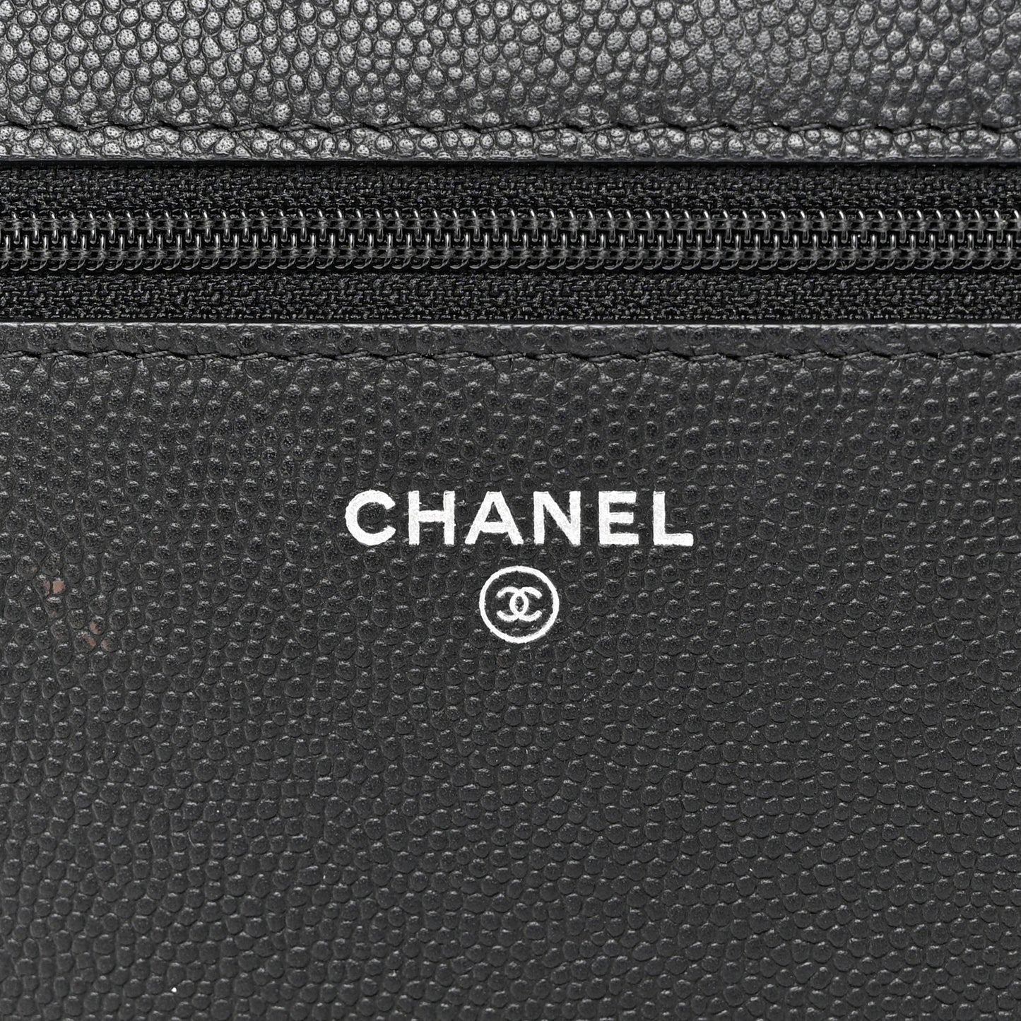 Caviar Camellia Embossed Wallet On Chain WOC Black