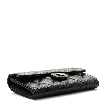 Chanel Caviar Quilted Medium Gusset Flap Wallet Black 3 of 9