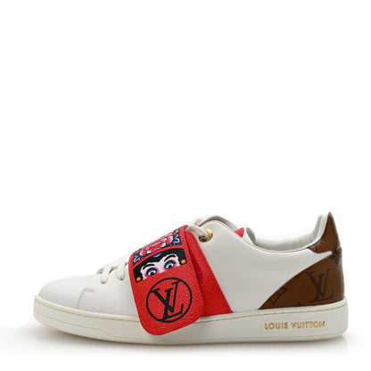 Louis Vuitton Calfskin Reverse Monogram Kabuki Low Top Sneakers 37 White 1 of 7
