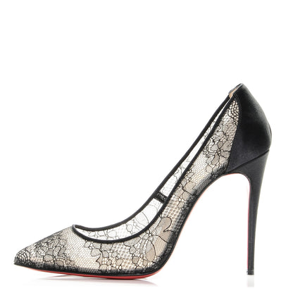 Christian Louboutin Lace Pigalace 100 Pumps 39 Black 1 of 7