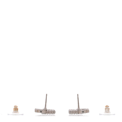 Chanel Crystal Pearl CC Earrings Silver 3 of 5