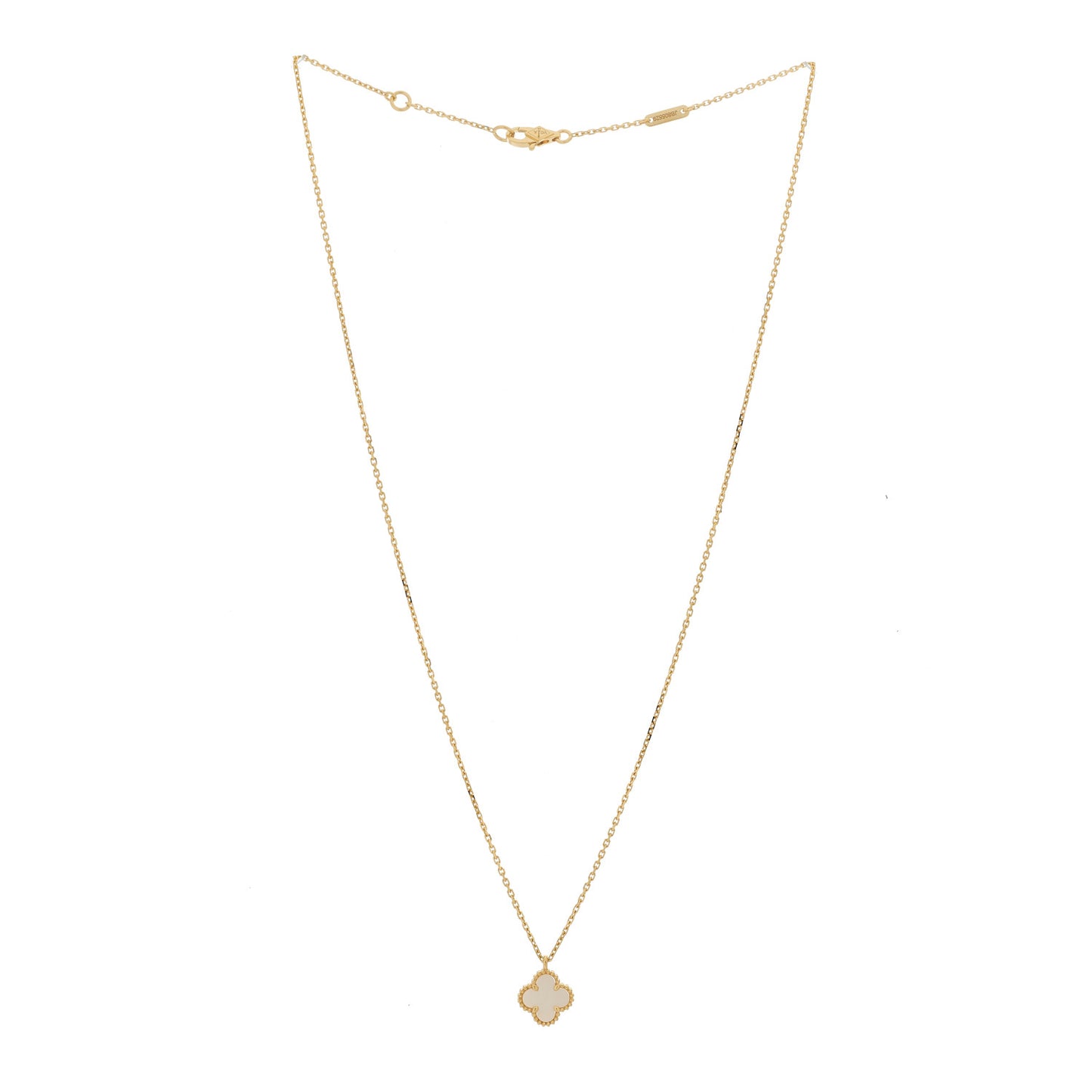 18K Yellow Gold Mother of Pearl Sweet Alhambra Pendant Necklace