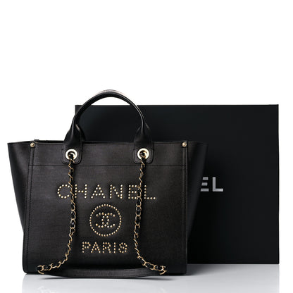 Chanel Caviar Small Studded Deauville Tote Black 10 of 10
