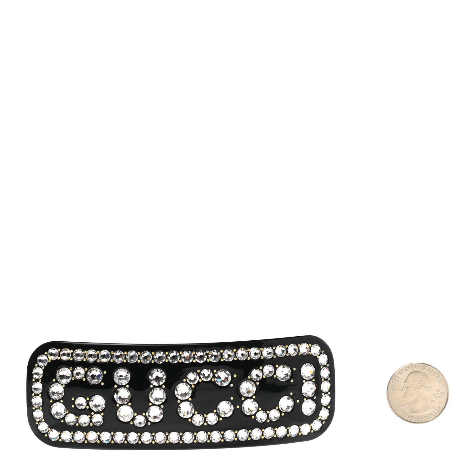 Gucci Resin Crystal Single Hair Barrette Black 2 of 4