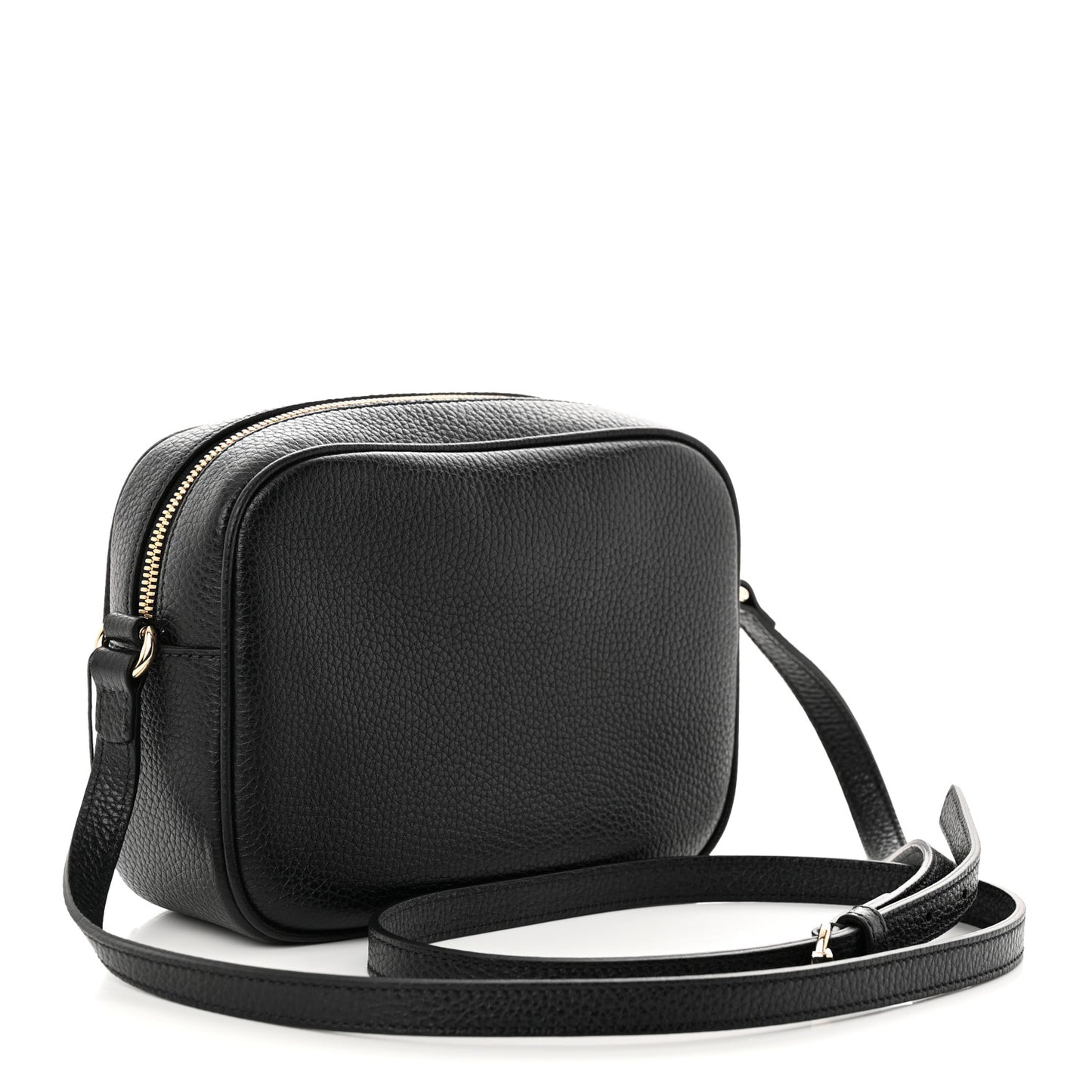 Pebbled Calfskin Small Soho Disco Bag Black