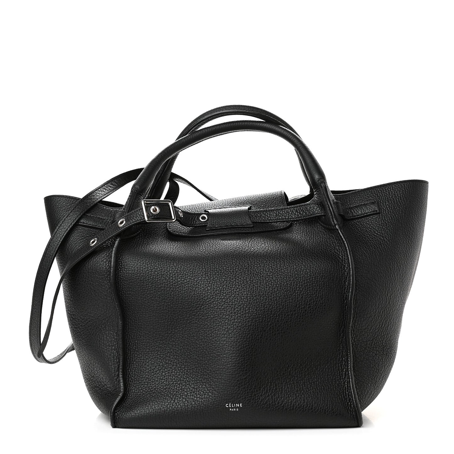Supple Grained Calfskin Small Big Bag Black