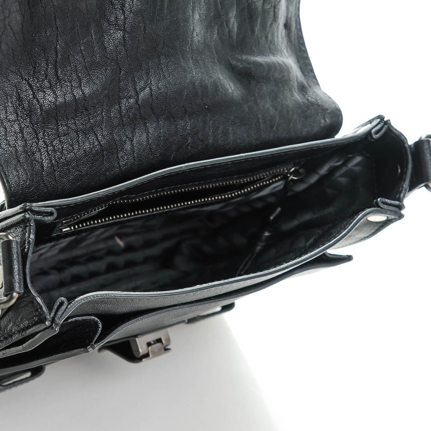 Lambskin Fringed PS1 Crossbody Pouch Black