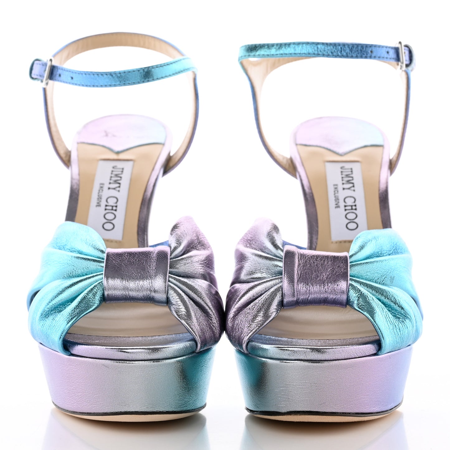 Calfskin Heloise Ankle Strap Platform Sandals 39 Multicolor