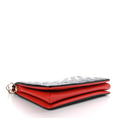 Louis Vuitton Patent Embossed Monogram Lambskin Coussin MM Black Red 4 of 9