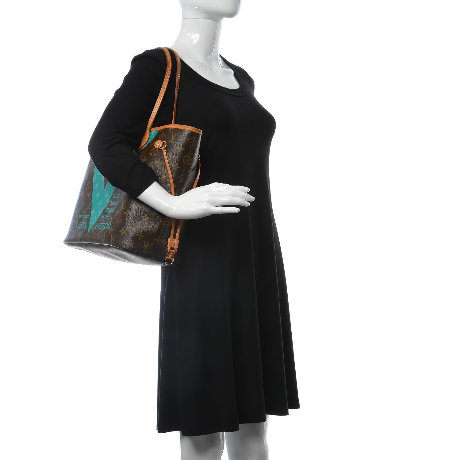 Louis Vuitton Monogram V Neverfull MM Turquoise 2 of 10