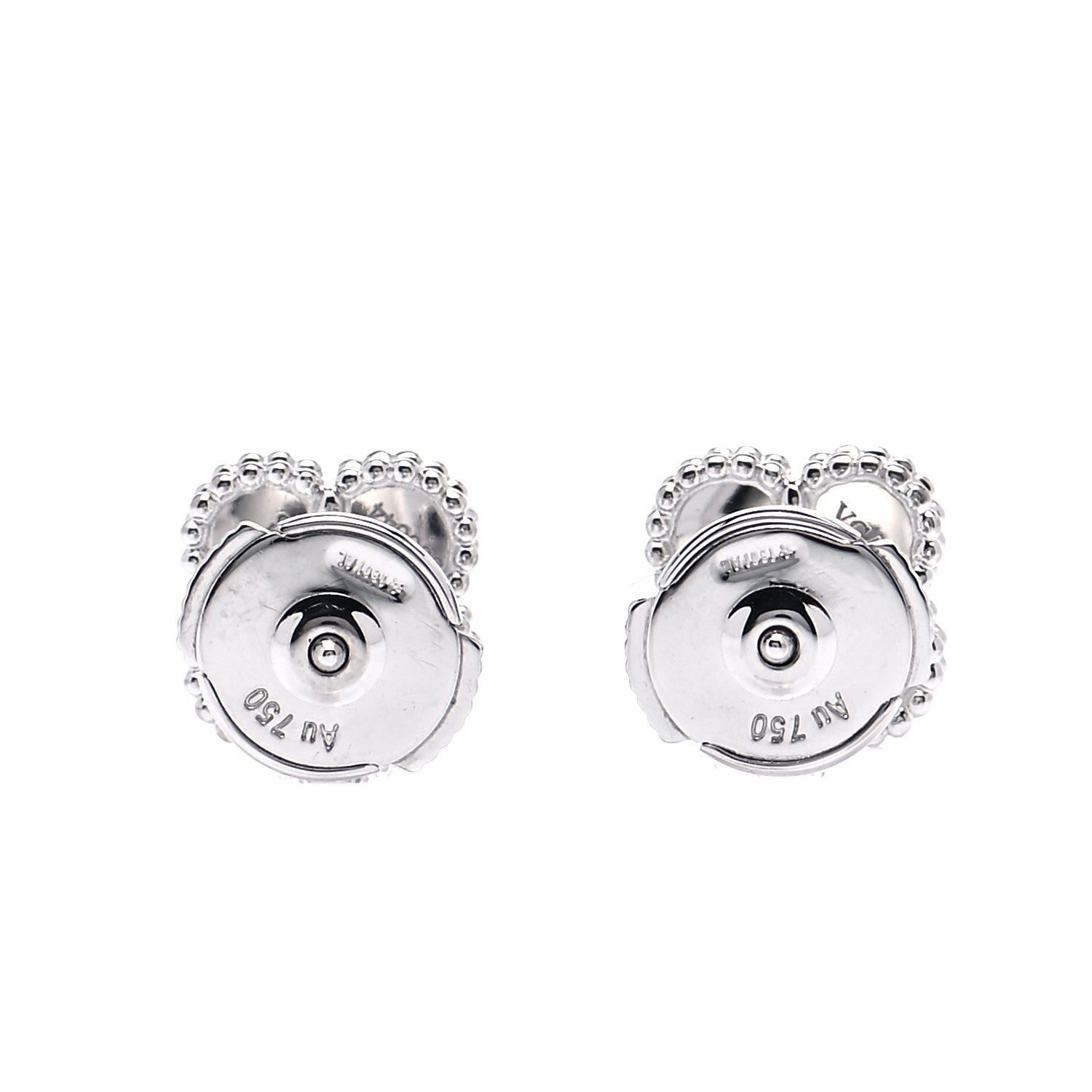Van Cleef & Arpels 18K White Gold Mother of Pearl Sweet Alhambra Earrings 3 of 6