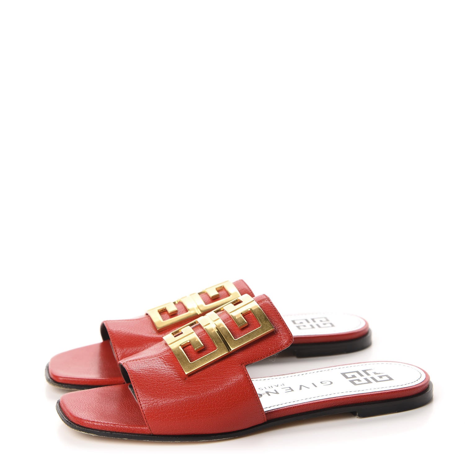 Givenchy Goatskin 4G Flat Sandals 35.5 Red 3 of 11