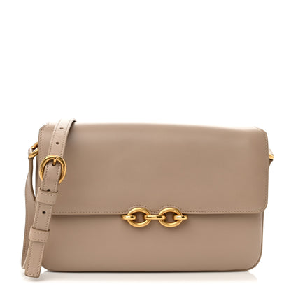 Saint Laurent Smooth Calfskin Le Maillon Satchel Dark Beige 1 of 11