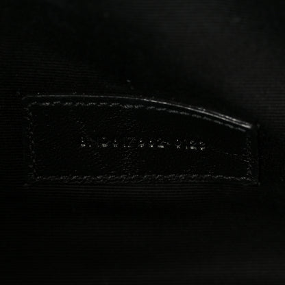 Saint Laurent Grain De Poudre Matelasse Chevron Monogram Cassandre Flap Pouch Black 7 of 9