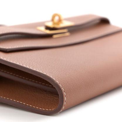 Hermes Evercolor Kelly Wallet To Go Gold 9 of 11