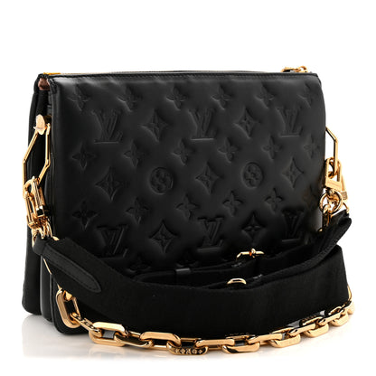 Louis Vuitton Lambskin Embossed Monogram Coussin PM Black 2 of 8