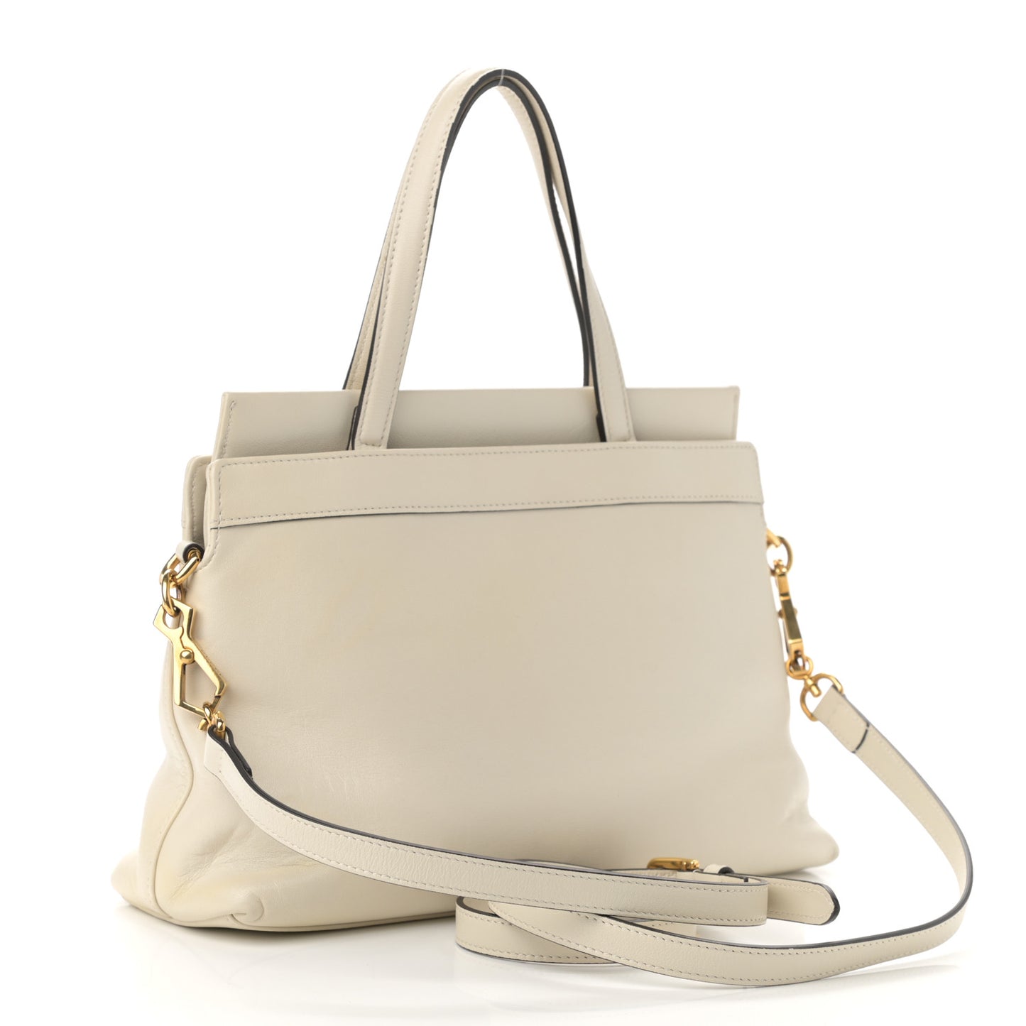 Lambskin Small Linea Matisse Top Handle Bag Mystic White