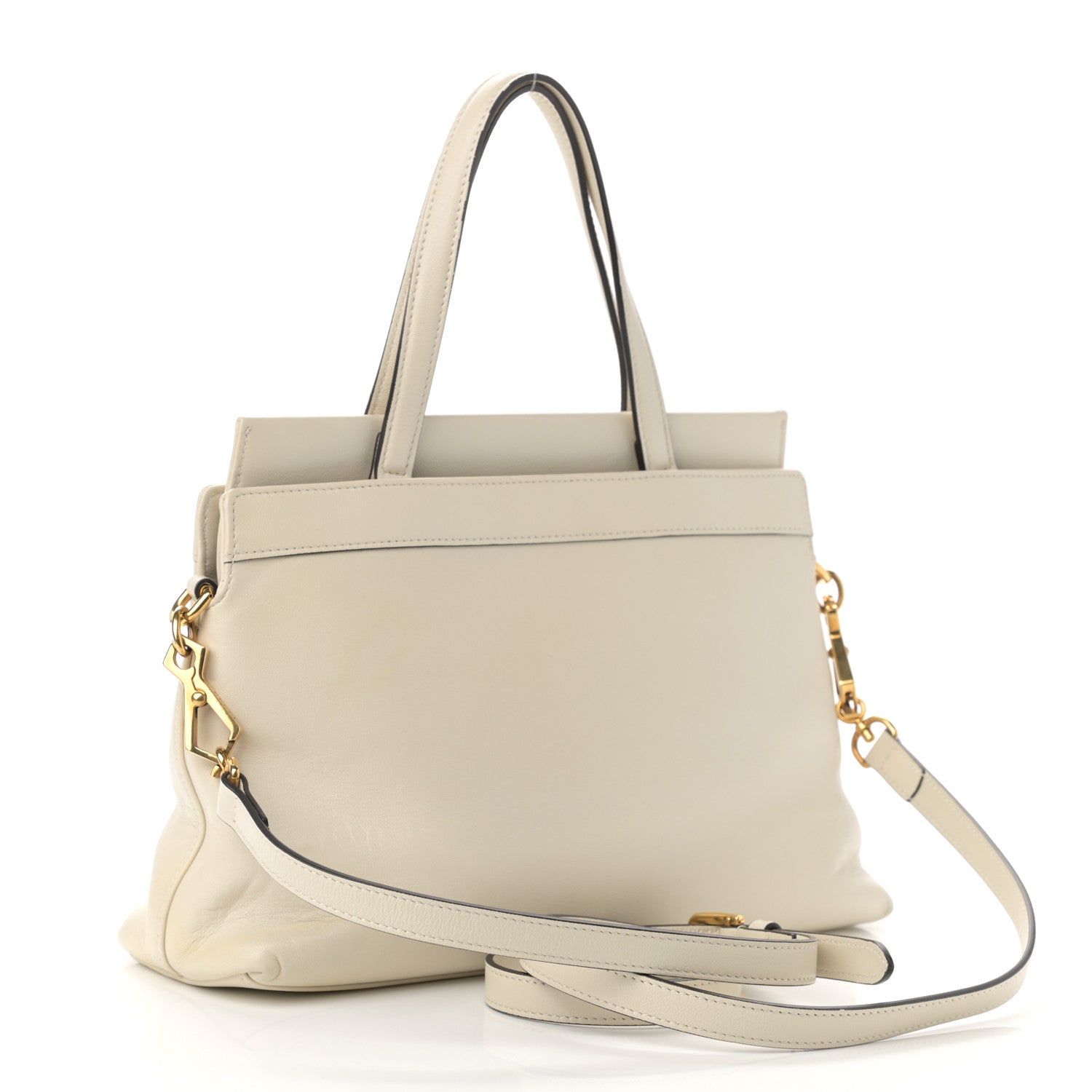 Gucci Lambskin Small Linea Matisse Top Handle Bag Mystic White 3 of 15