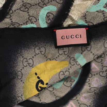 Gucci Silk Twill GG Monogram Life is Gucci Square Scarf Multicolor 2 of 4