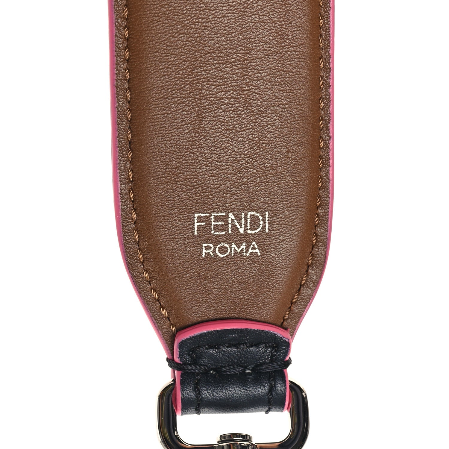 Fendi Vitello Dolce Plexiglass Bi-Color Studded Strap You Black Brownie Multicolor 3 of 4