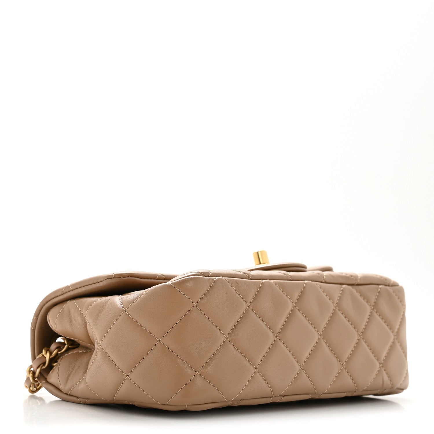 Chanel Lambskin Quilted Mini Rectangular Pearl Crush Flap Beige 4 of 11