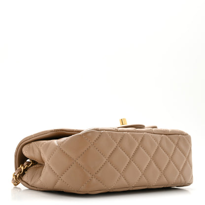 Chanel Lambskin Quilted Mini Rectangular Pearl Crush Flap Beige 4 of 11