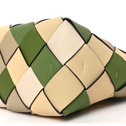 Loewe Calfskin Woven Small The Surplus Collection Basket Bag Avocado Ivory 16 of 19