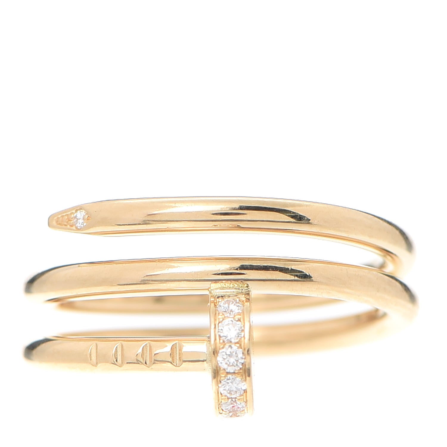 Cartier 18K Yellow Gold Diamond Double Juste Un Clou Ring 48 4.5 1 of 6