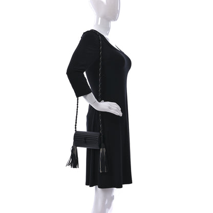 Saint Laurent Ribbed Plexiglass Lambskin Fringe Monogram Opium Box Bag Black 2 of 10