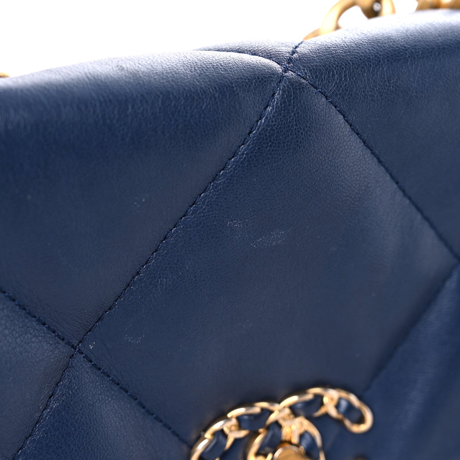 Chanel Lambskin Quilted Medium Chanel 19 Flap Navy Blue 10 of 13