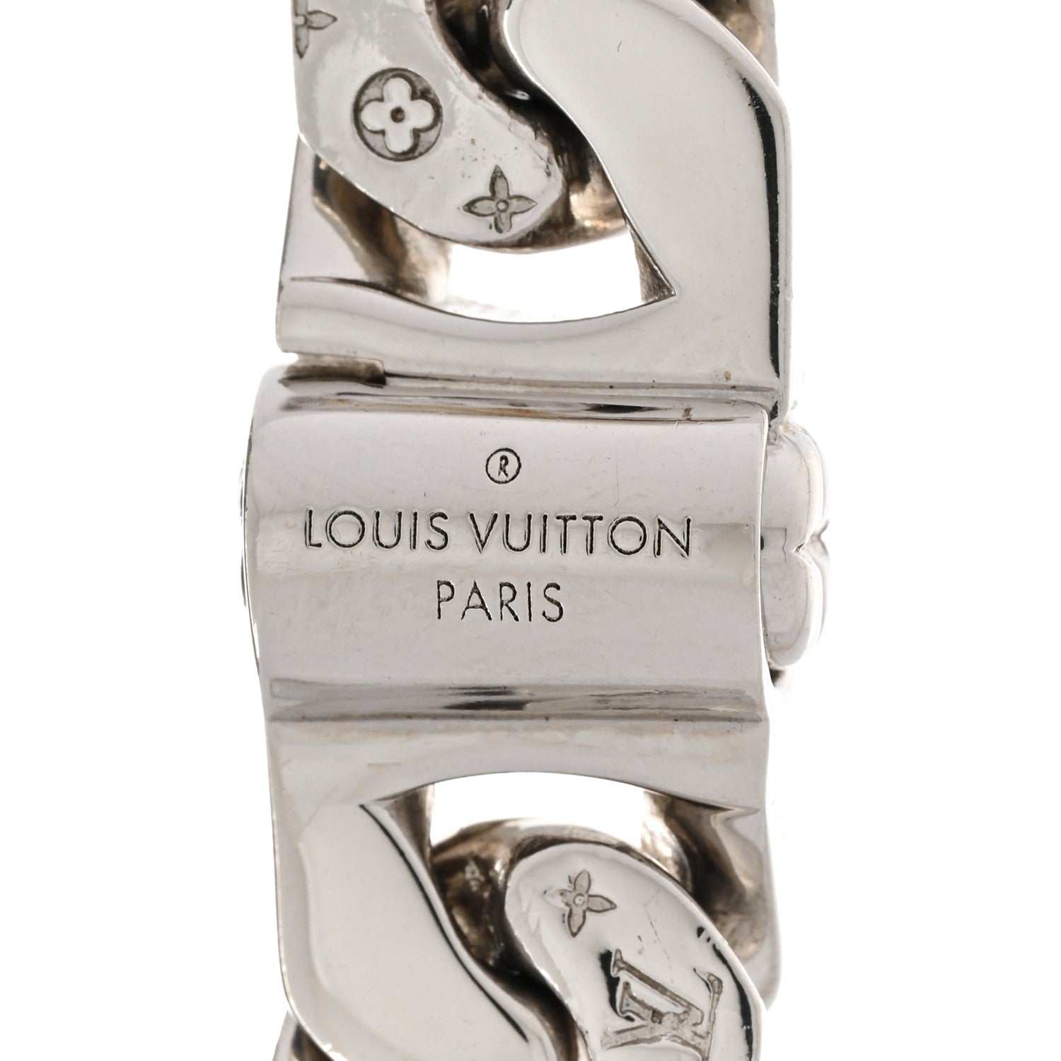 Louis Vuitton Metal Enamel Crystal Soapy Chain Necklace Silver Gold 7 of 10