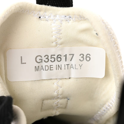 Chanel Velvet Calfskin Mixed Fibers CC Sneakers 36 Ivory Black 8 of 13