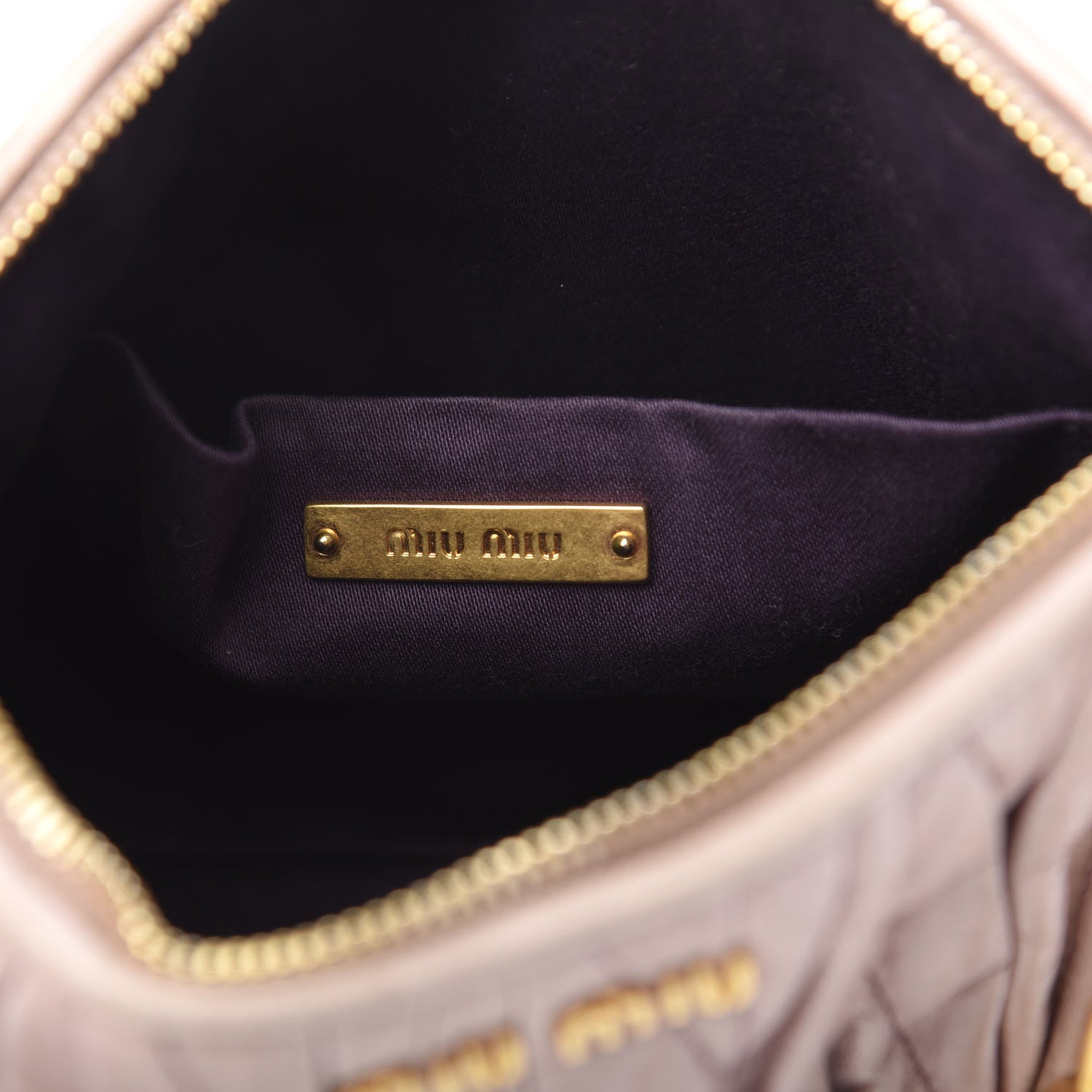 Miu Miu Vitello Lux Matelasse Shoulder Bag Mughetto 6 of 13