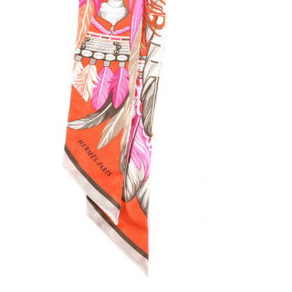 Hermes Silk La Danse Pacifique Twilly Orange Fuchsia Kaki 2 of 4