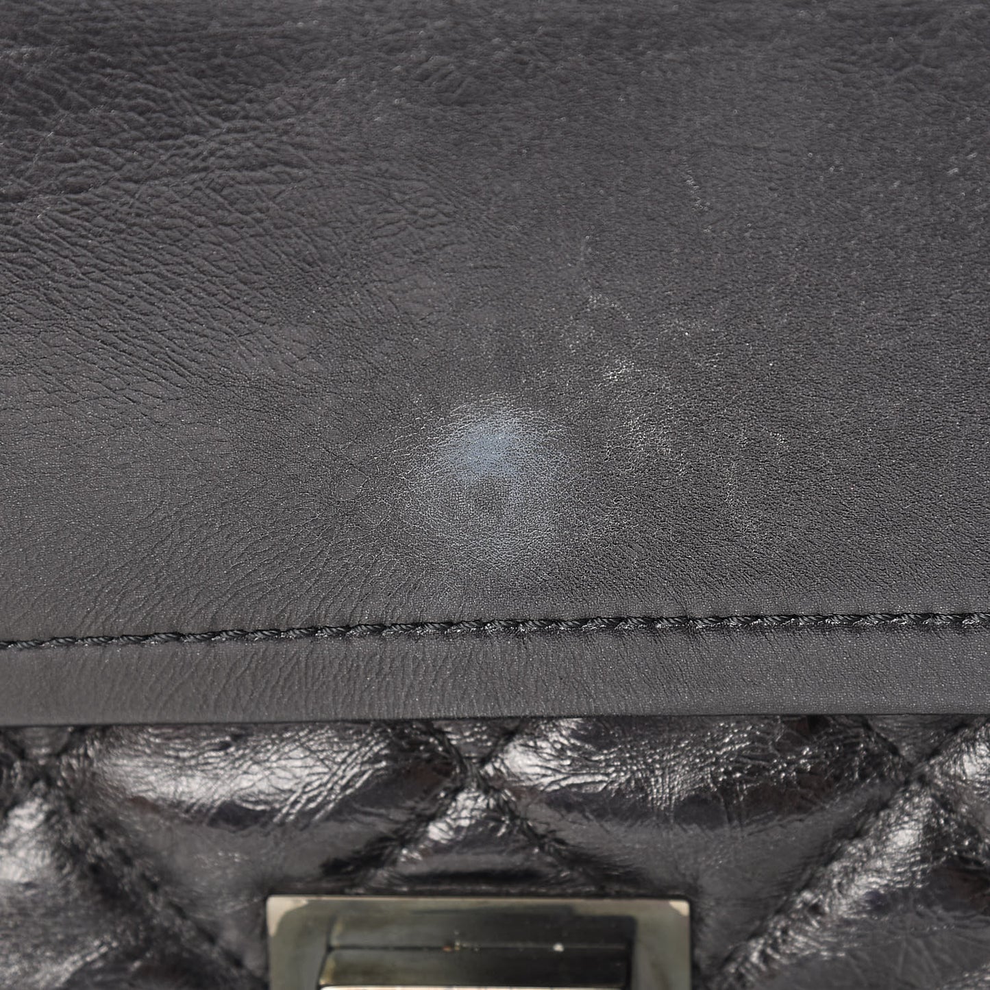 Metallic Aged Calfskin Quilted 2.55 Reissue 227 Flap So Black
