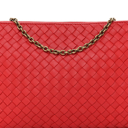 Bottega Veneta Nappa Intrecciato Biletto Chain Crossbody Red 8 of 11
