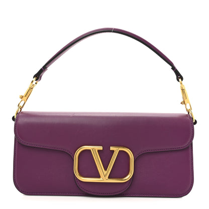 Valentino Garavani Calfskin Vlogo Loco Shoulder Bag Prune 1 of 20
