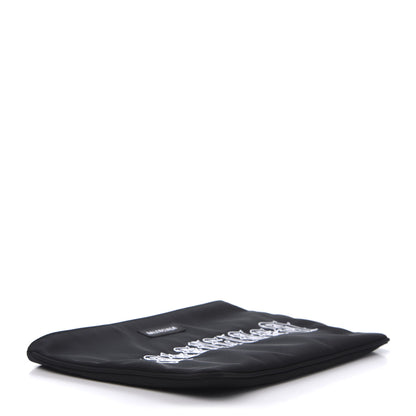 Balenciaga Canvas Tattoo Logo Explorer Zip Pouch Black White 4 of 6