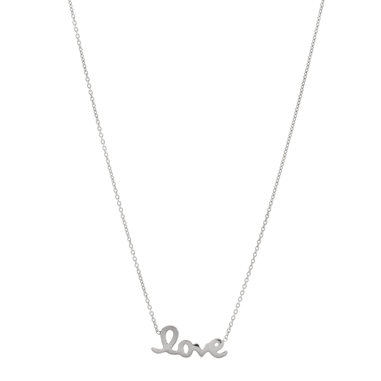18K White Gold Love Necklace