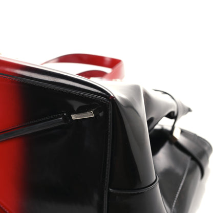 Salvatore Ferragamo Smooth Airbrushed Calfskin XL Gancini Buckles Tote Bag Flame Red Black 10 of 14