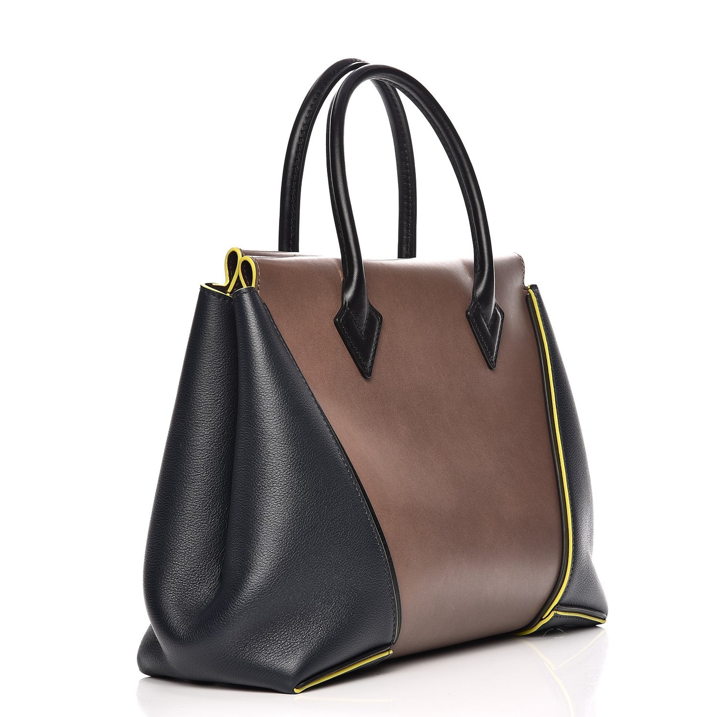 Veau Cachemire Cuir Orfevre Tote W PM Gris Neon