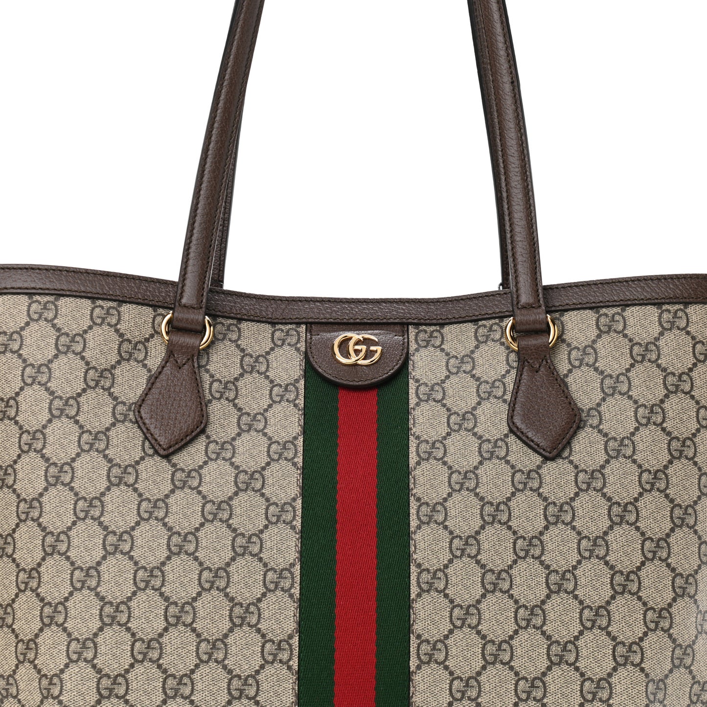 GG Supreme Monogram Medium Ophidia Shopping Tote Brown