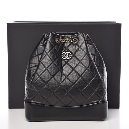 Chanel Aged Calfskin Quilted Gabrielle Backpack Black 11 of 11