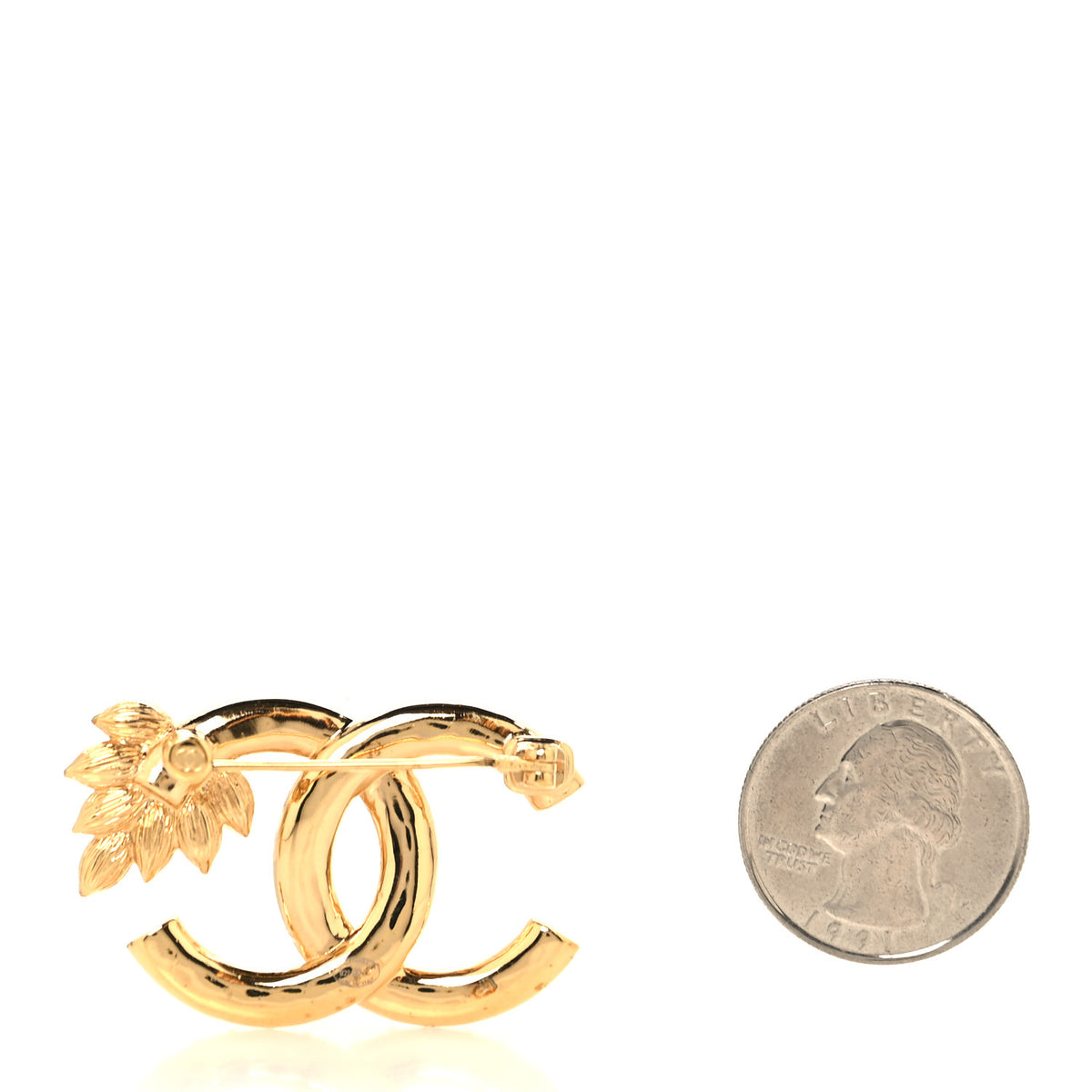 Chanel Crystal Wheat CC Brooch Gold 2 of 4