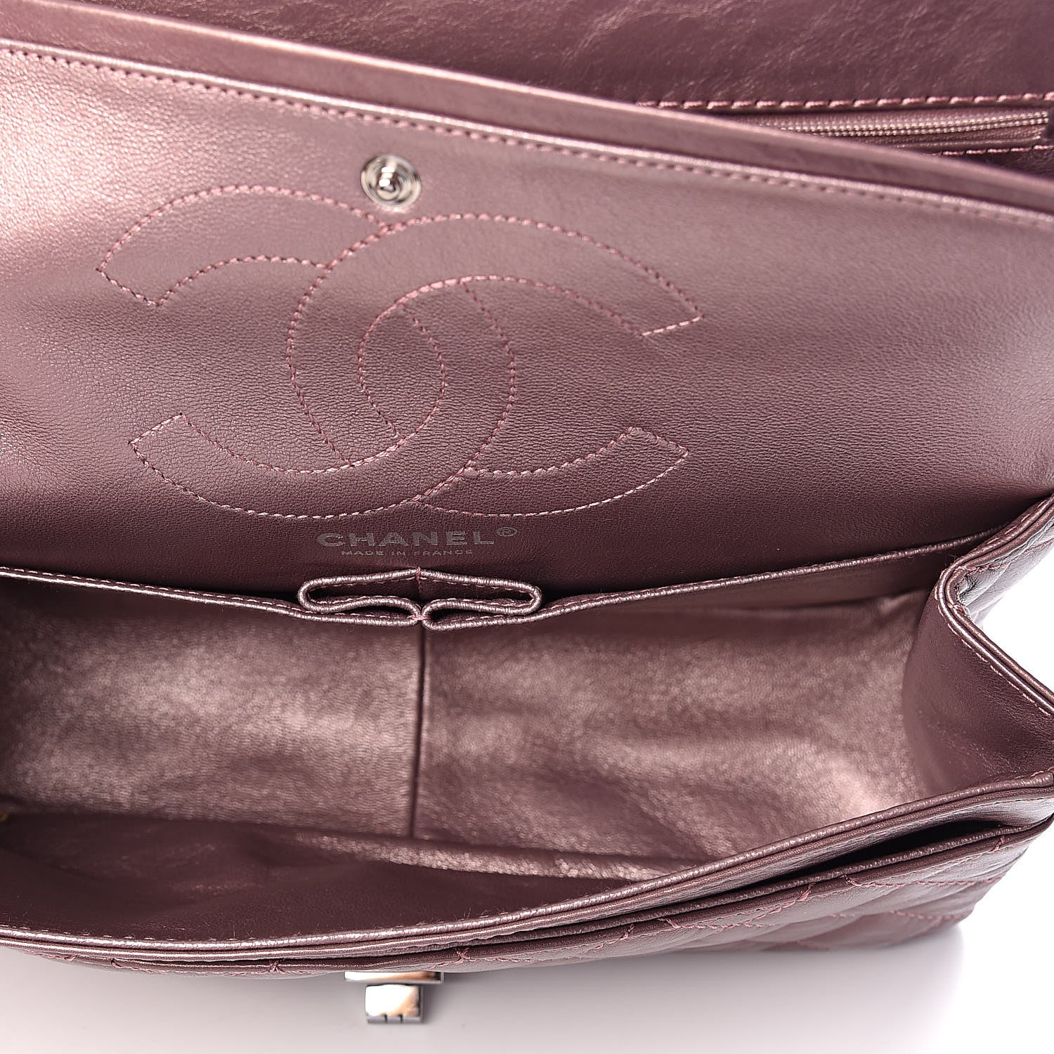 Chanel Metallic Aged Calfskin Quilted 2.55 Reissue 226 Flap Rose Fonce 5 of 10