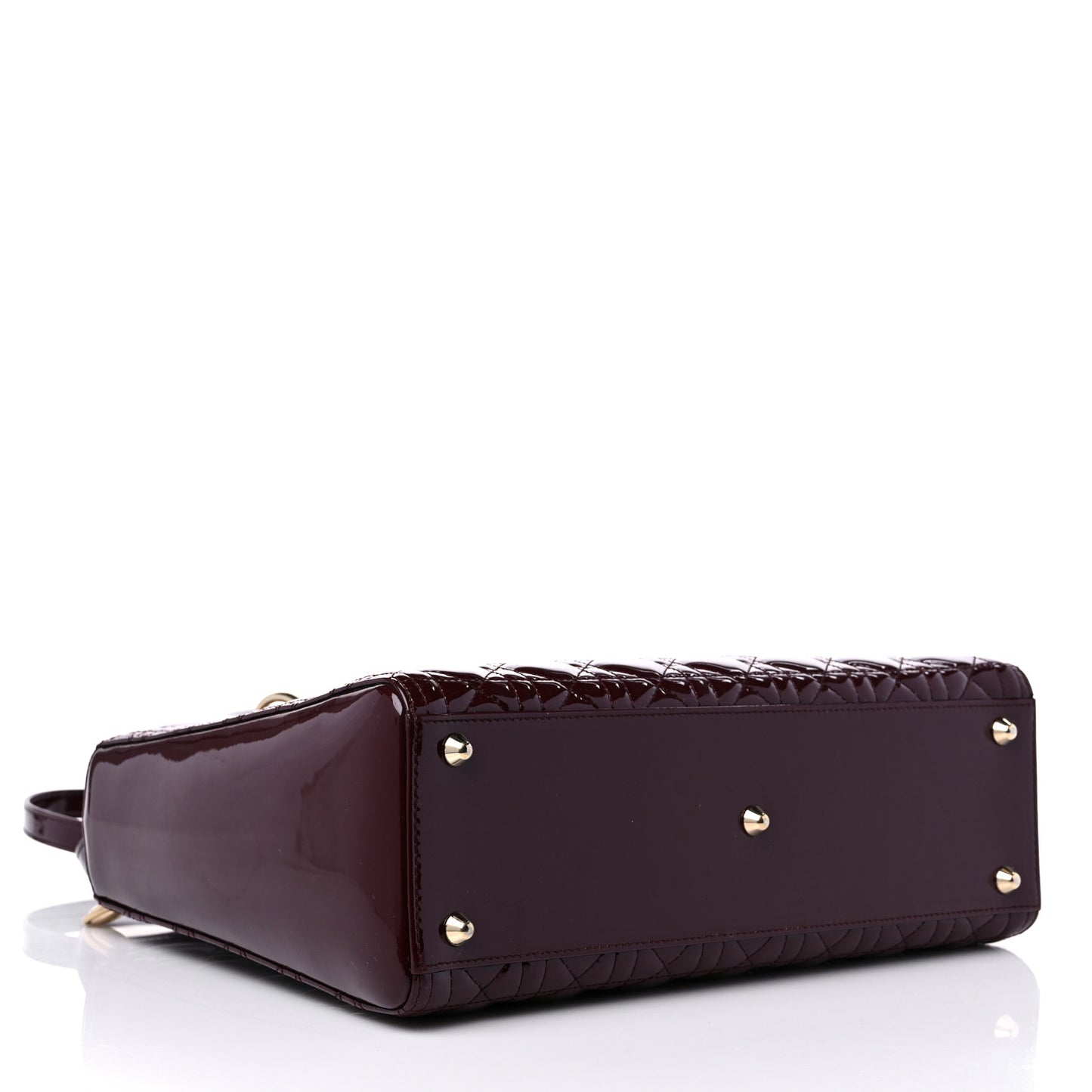 Patent Cannage Large Lady Dior Burgundy