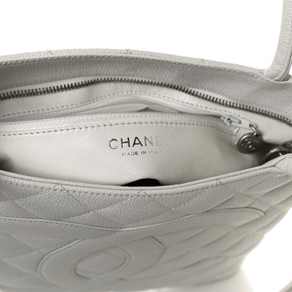 Chanel Caviar Quilted Medallion Tote White 6 of 10