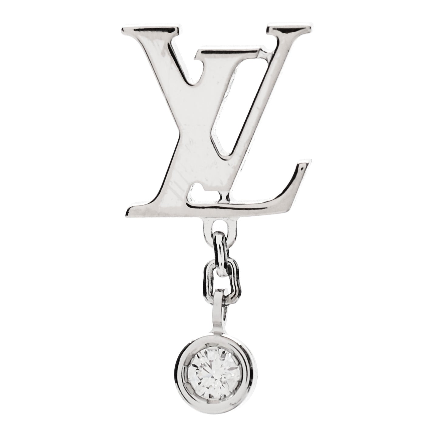 18K White Gold Diamond Idylle Blossom LV Stud Single Earring